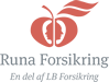 Runa Forsikring logo med rød æblegrafik